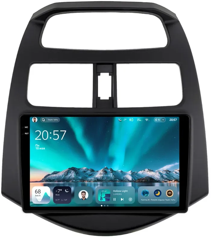 Магнитола для Chevrolet Spark M300 2009-2022, Ravon R2 (рамка матовая) - Teyes CC4 монитор 9.2" 2K QLED на Android 14, Быстрейшая, Snapdragon 680, DSP, CarPlay, 4G SIM-слот