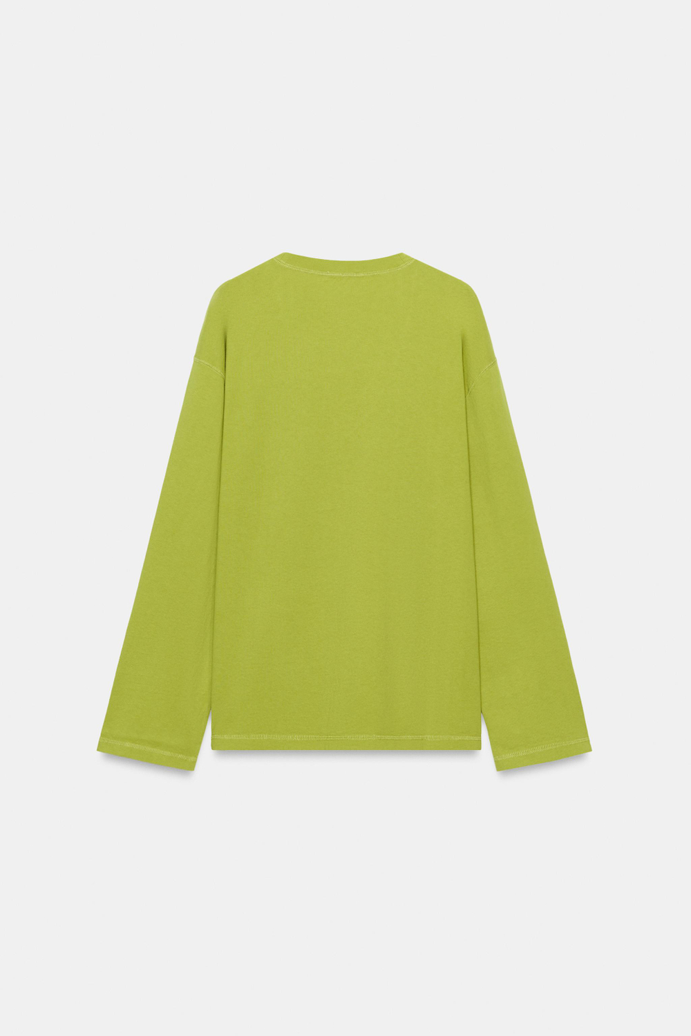 ZARA ХЛОПКОВАЯ ФУТБОЛКА С V-ОБРАЗНЫМ ВЫРЕЗОМ, ФИСТАШКОВЫЙ