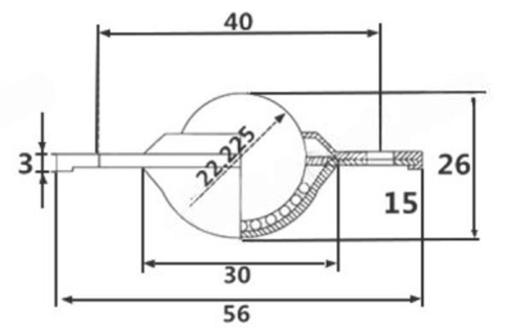 Шариковая опора Omniroll CY-22B PL/CS - чертёж