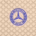 Ковры MERCEDES Actros MP3 (автомат) с шахтой (экокожа, бежевый, бежевый кант, синяя вышивка)