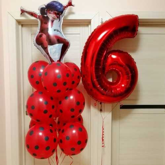 Композиция из шаров на 6 лет Леди Баг