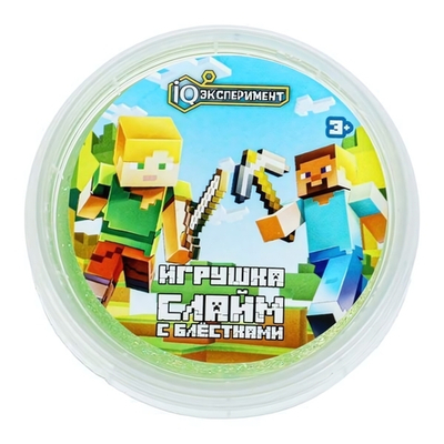 Слайм 100г. "Персонажи компьютерных игр" с блёстками IQ-SG-MC-RU (IQ Эксперимент)