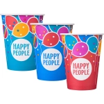 Стакан одноразовый бум односл. 350 мл d-90мм Happy People МИКС 50шт/уп