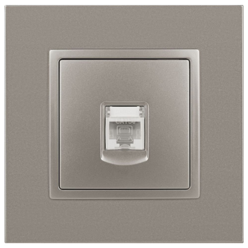 Розетка ЭРА Elegance 14-3107-16 RJ45, титан | Эра Elegance