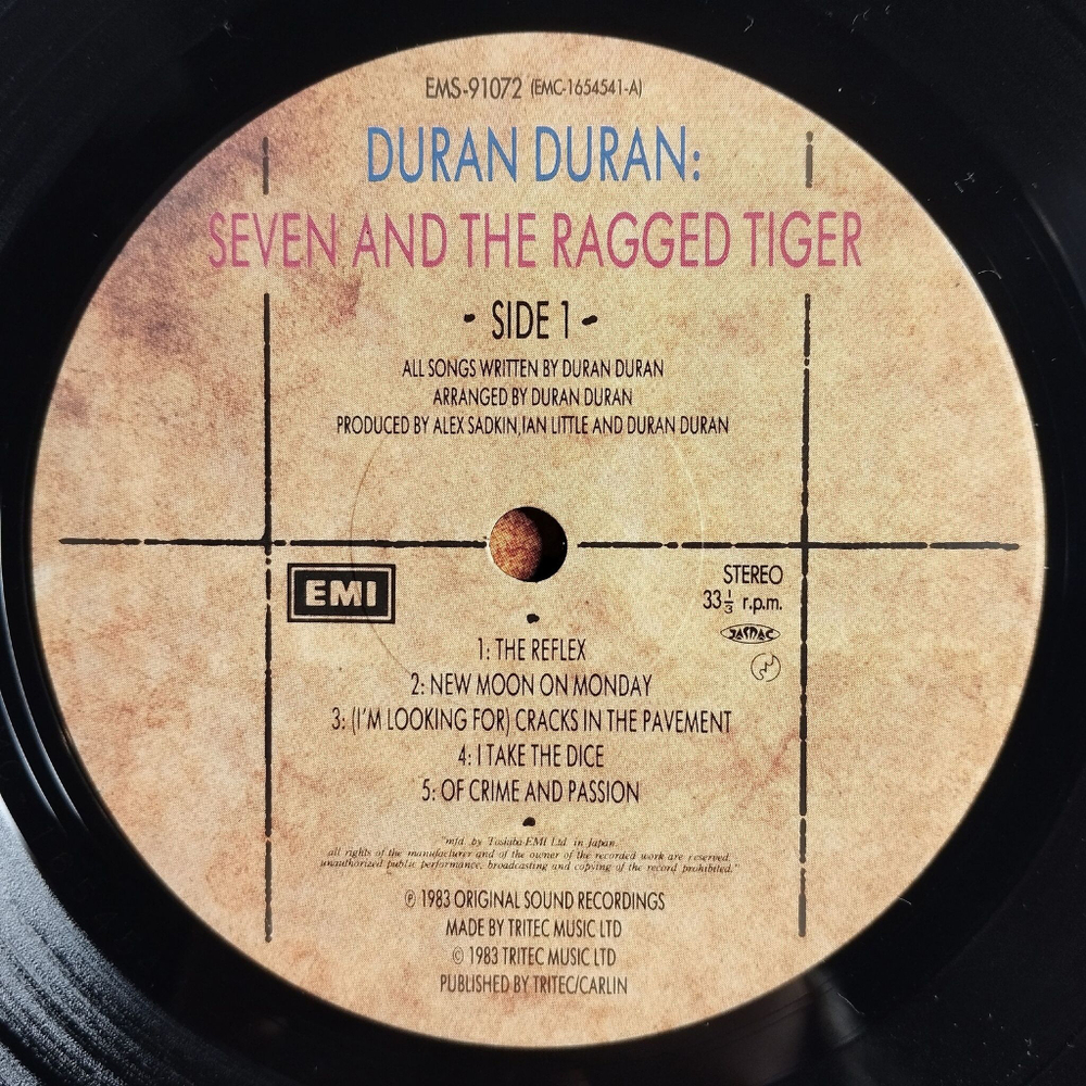 Винтажная виниловая пластинка LP Duran Duran Seven And The Ragged Tiger (Japan 1983) (No Obi) New Moon On Monday