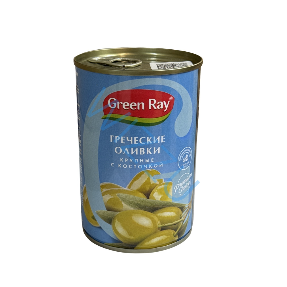 Оливки Греческие GREEN RAY СуперГигант с костью ж/б 425мл