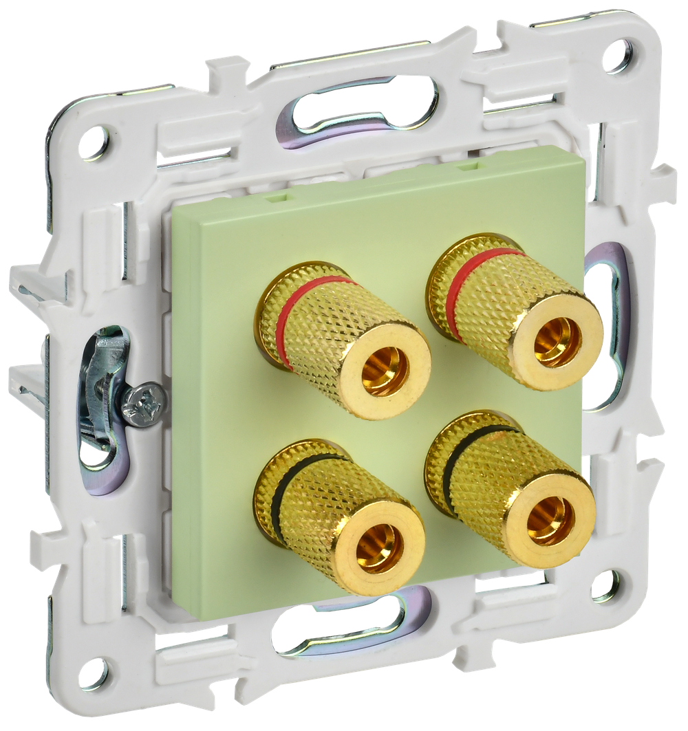 SKANDY Аудиорозетка 4-местная SK-A01G мятный IEK