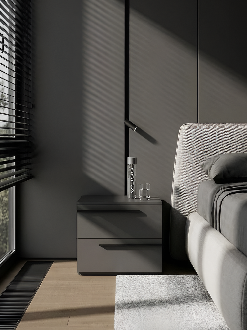 Тумба прикроватная Soho, графит, 45 см