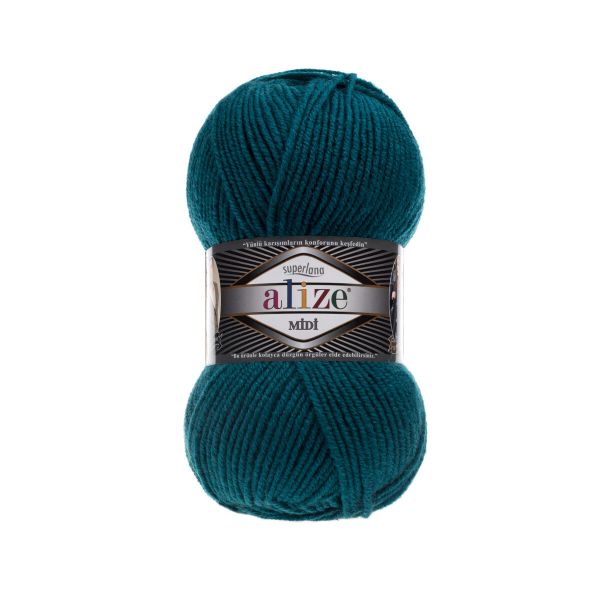 Пряжа Alize (Ализе) Superlana Midi / уп.5 мот. по 100 г, 170м, 212 петрольный A