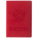 Обложка на паспорт, Staff, Герб, мягкий полиуретан, красная