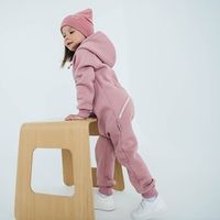 Комбинезон с клапаном и капюшоном "Дымчатая роза" утепленный