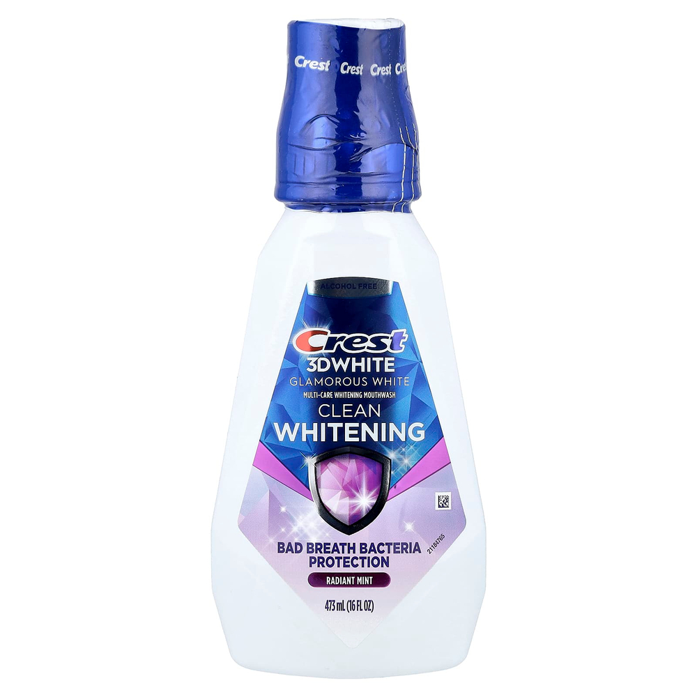 Crest, 3D White, универсальная отбеливающая жидкость для полоскания рта, Glamorous White, арктическая мята, 473 мл (16 жидк. унц.)