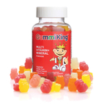 GummiKing, Мультивитамины и минералы для детей, виноград, лимон, апельсин, клубника и вишня, 60 жевательных таблеток