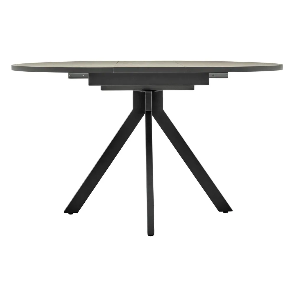 Стол Bradex Home Rudolf круглый раскладной 100-130x100x75см, Бетон слюда, чёрный