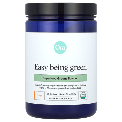 Ora, Easy Being Green, порошок из зелени, суперфуды, со вкусом апельсина, 240 г (8,5 унции)