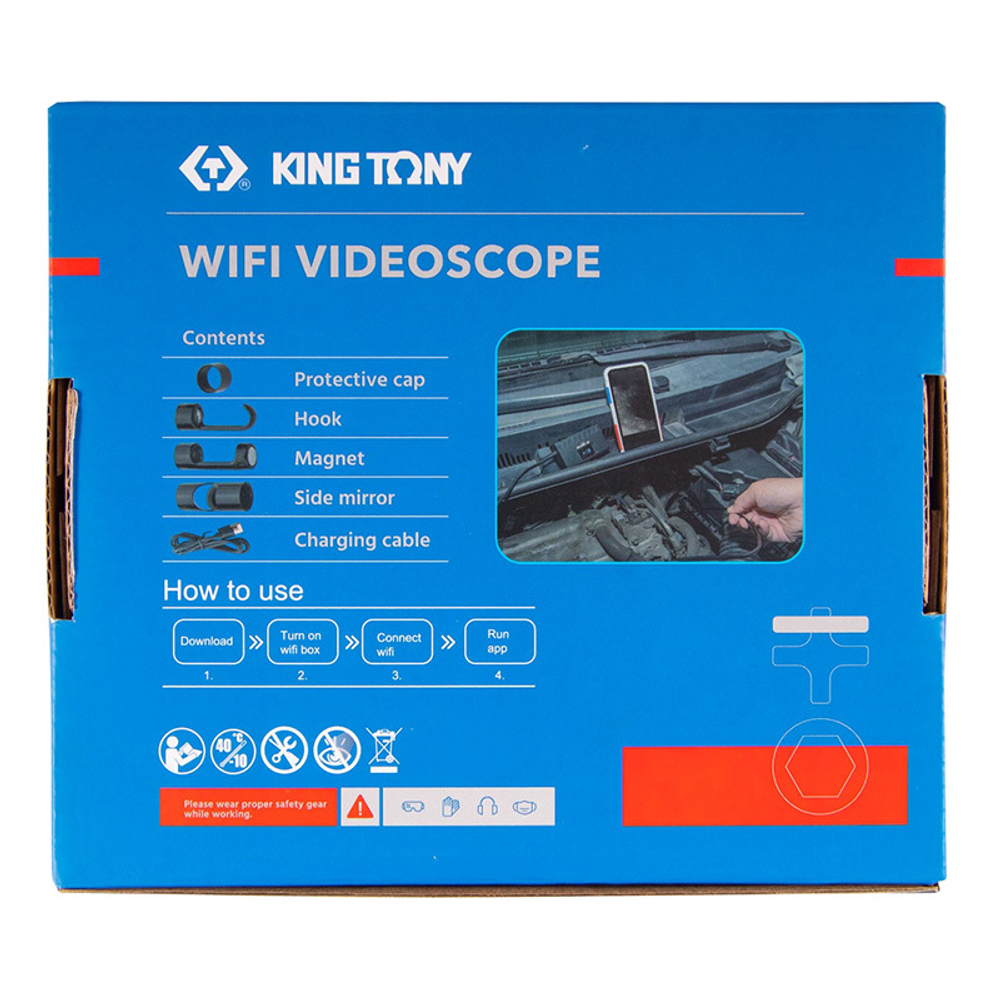 KING TONY (9TQ12) Видеоэндоскоп, Wi-Fi, 8 мм