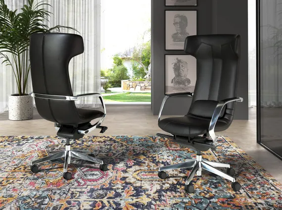 Офисное кресло Angel Cerda 4215 из черной экокожи