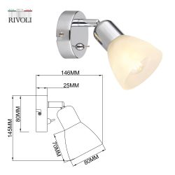 Светильник настенно-потолочный спот Rivoli Keila 7051-701 1 х Е14 40 Вт поворотный с выключателем | Rivoli