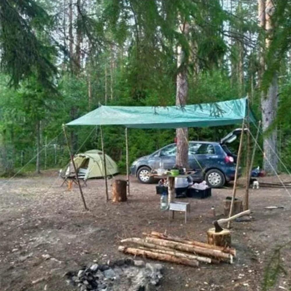 Тент для природы, туристический, тарпаулин, прямоугольный, 6x6м