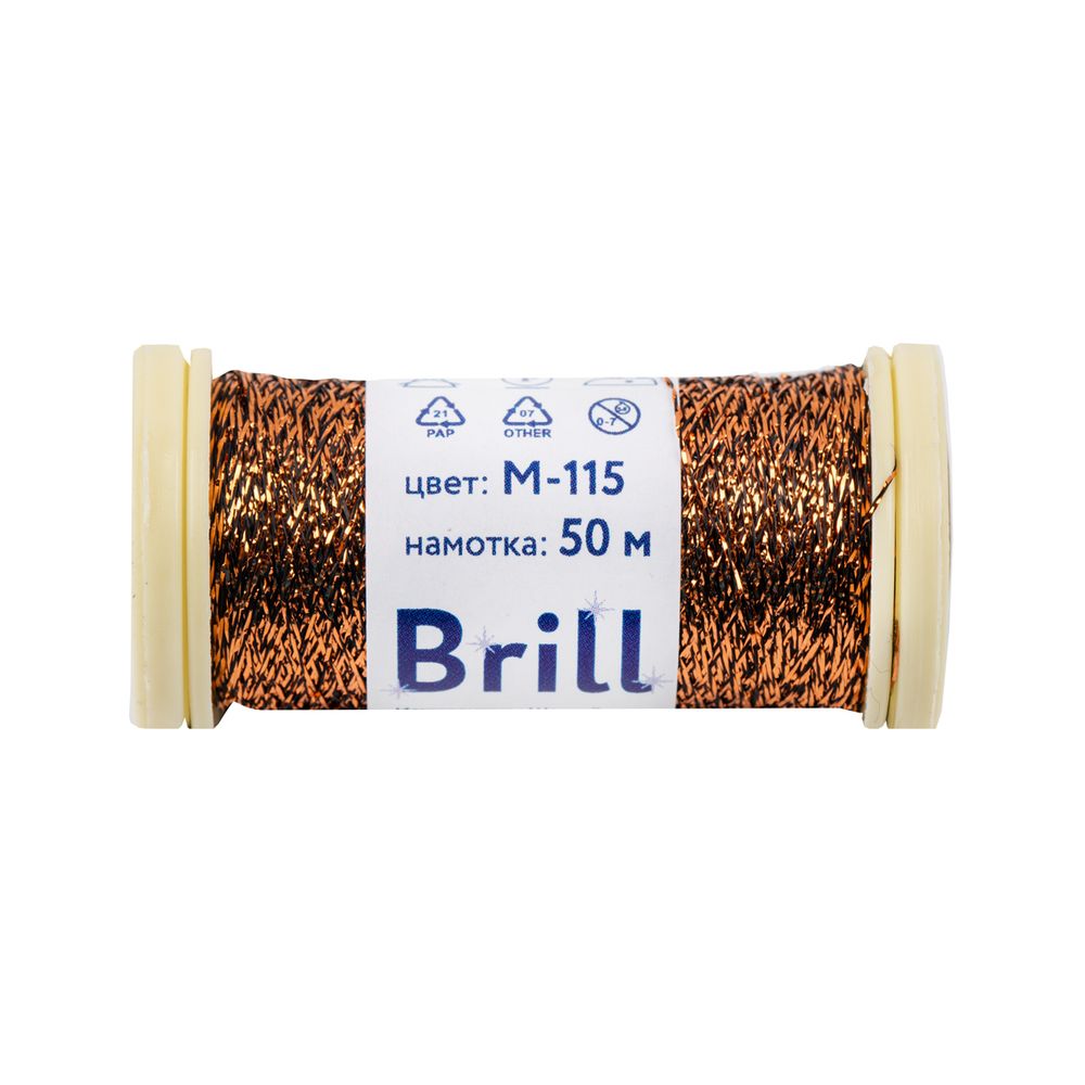Мулине Gamma металлик M 5 мотков по 50 метров, M-115 черный/под бронзу, Gamma BRILL
