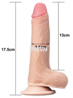 Телесный фаллоимитатор Sliding Skin Dual-Layered 7.0 - 17,5 см.