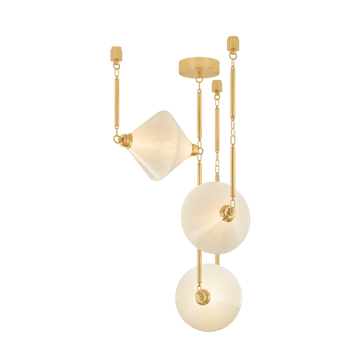 Corbett Solara Chandelier, 83 cm, Vintage Polished Brass