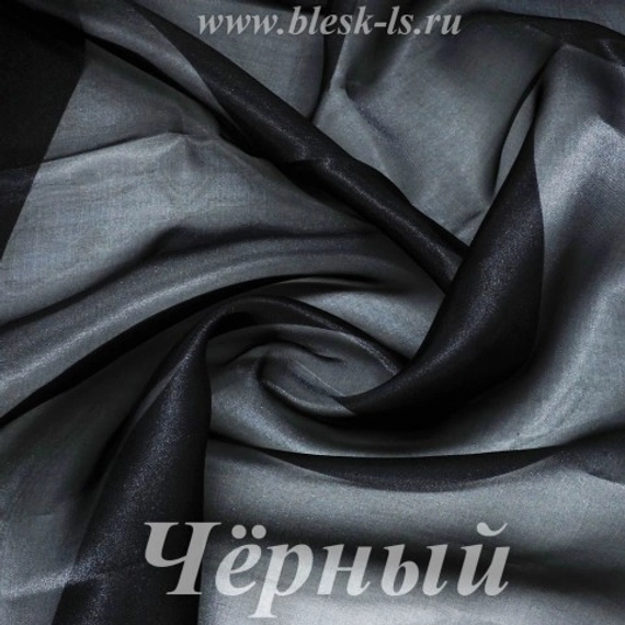 Органза матовая, Черная, ширина 150 см, 80 ден, розница от 30 см