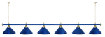 Лампа STARTBILLIARDS 6 пл. (плафоны зеленые,штанга зеленая,фурнитура золото)