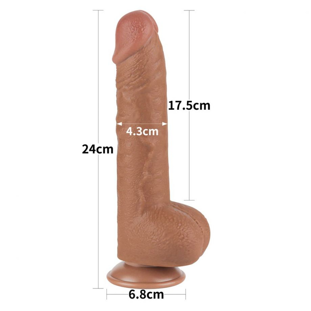 Реалистичный фаллоимитатор "Dual Layer Dong 10" (коричневый)