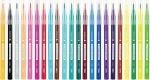Фломастеры 24цв. Deli Color Emotion кисть, смываемые, пластиковый пенал EC10324