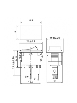 Выключатель клавишный 250В 6А (2с) ON-OFF красн. Mini (RWB-201 SC-768) Rexant 36-2111