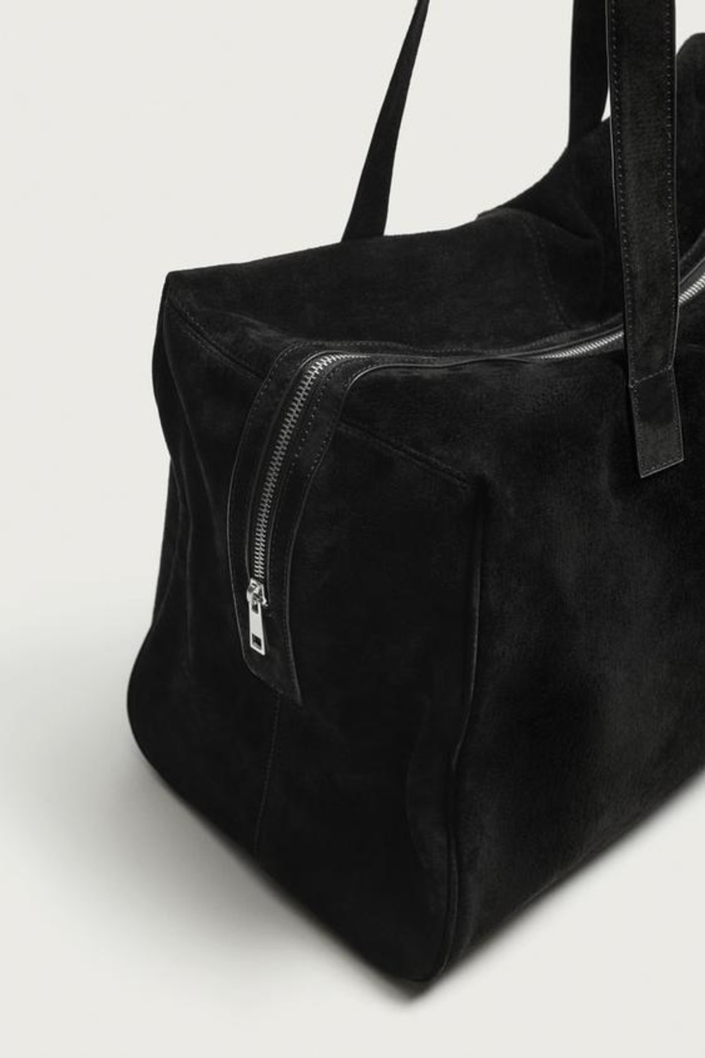 ZARA КОЖАНАЯ ДОРОЖНАЯ СУМКА, ЧЕРНЫЙ
