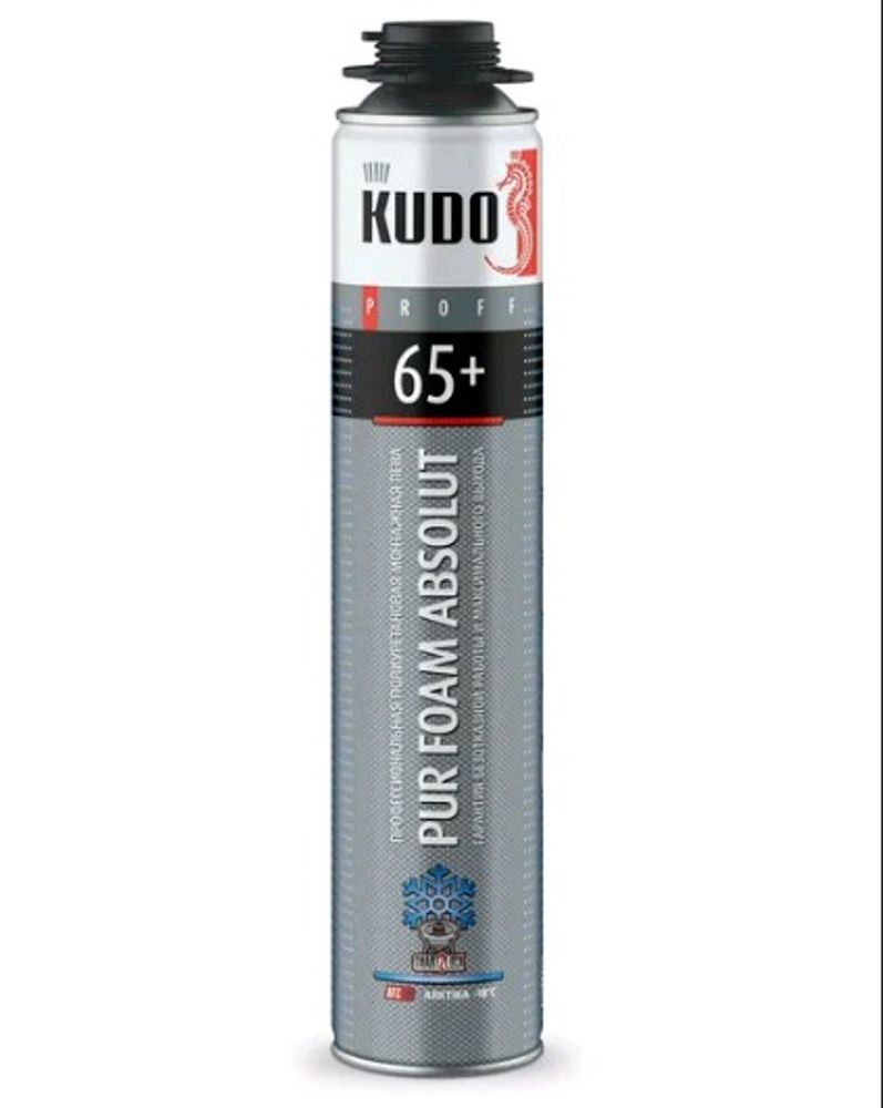 Пена монтажная KUDO PROFF ARKTIKA 65+  профи зимняя до -18С !  930г / KUPP10W65+ * АКЦИЯ