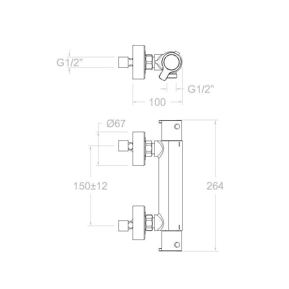 Смеситель термостатический для душа BLAUTHERM 943402S
