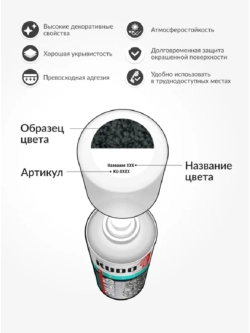 Эмаль молотковая по ржавчине KUDO серебристо-черная