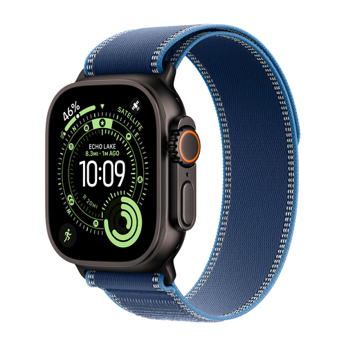 Умные часы Apple Watch Ultra 3 (2025) GPS + Cellular, 49mm, Black Titanium Case with Blue/Bright Blue Trail Loop, S/M