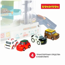 Игровой набор Гараж-парковка 3 уровня с электронным винтовым лифтом Парк техники