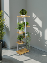 Подставка для цветов Greengo, 6 полок, 36×23×106 см, напольная, каркас металл, полки МДФ, белая