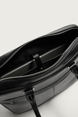 ZARA ПОРТФЕЛЬ С ТИСНЕНИЕМ, ЧЕРНЫЙ