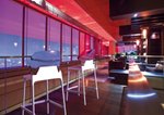 Стул пластиковый барный Papatya Ego-S Bar, сатинированный алюминий, белый, прозрачный