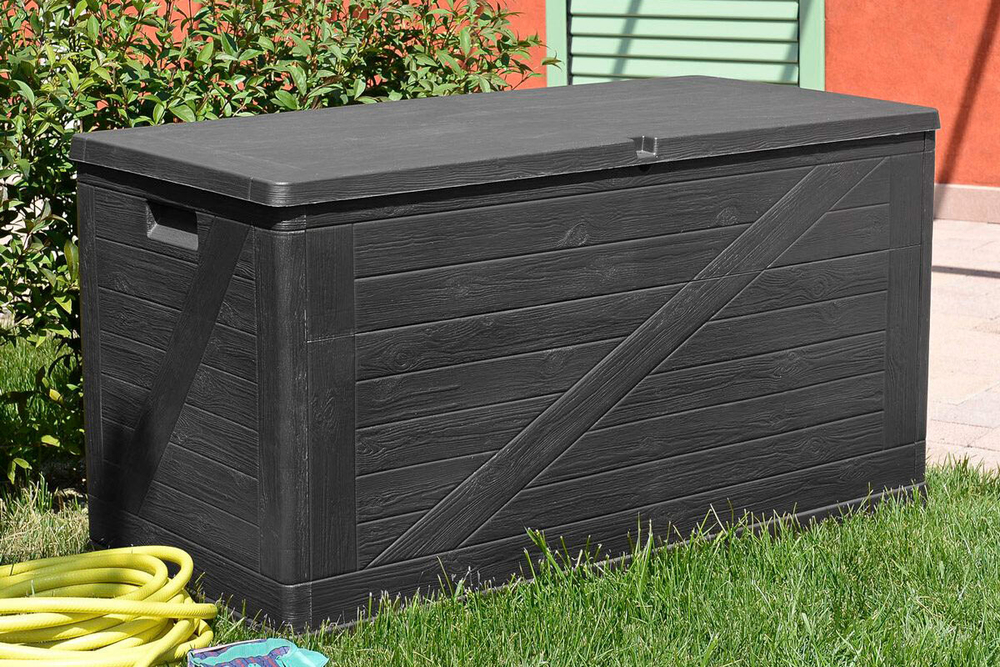 Пластиковый сундук Toomax Multibox Wood 420 л anthracite