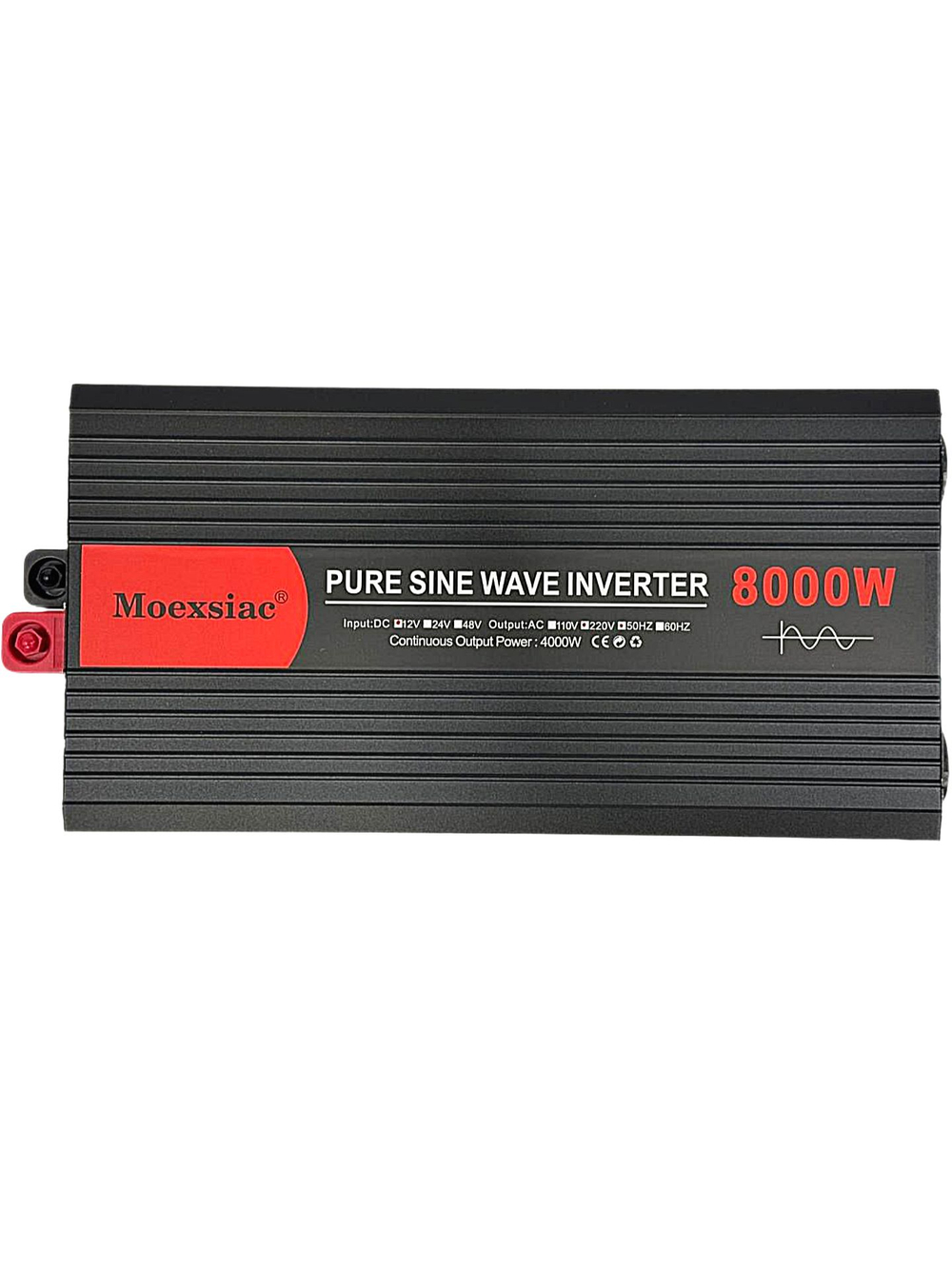 Инвертор 12V-220V 8000W Moexsiac черно-красный