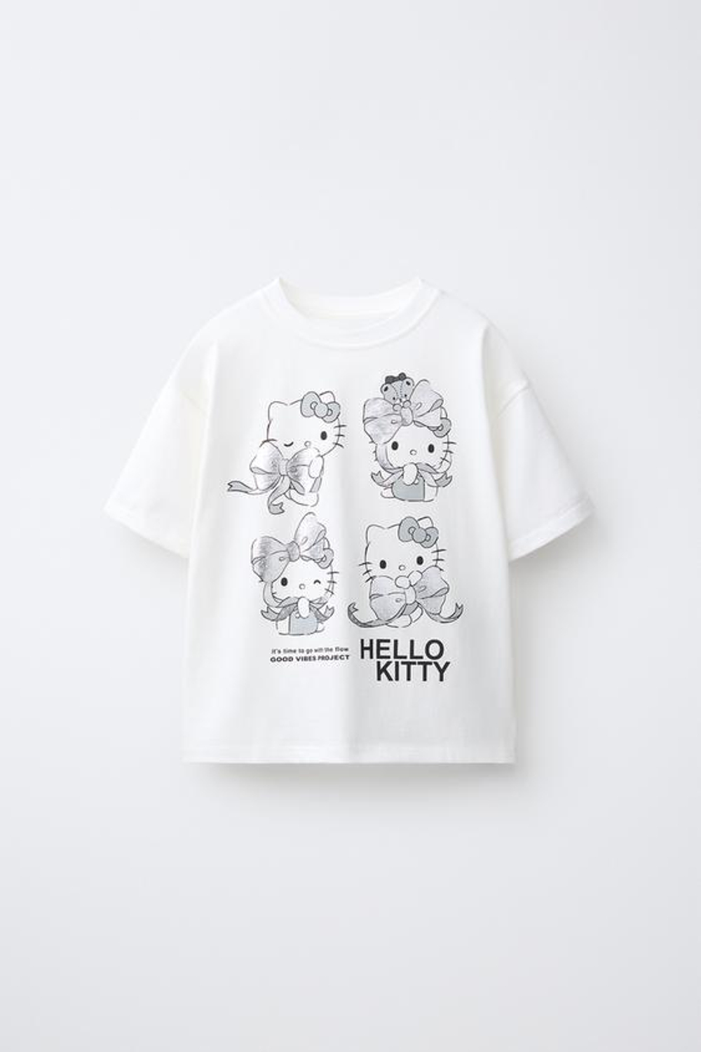 ZARA ФУТБОЛКА С ПРИНТОМ HELLO KITTY © SANRIO, БЕЛЫЙ