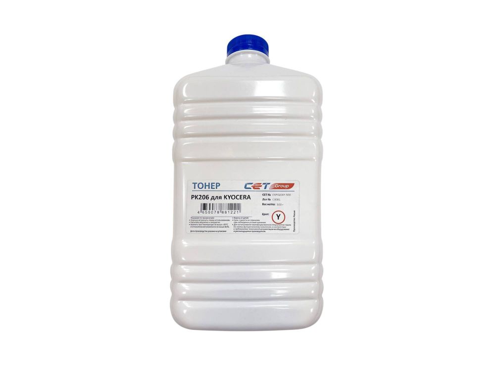 Тонер  PK206 для KYOCERA ECOSYS M6035cidn Yellow, 500г (TK-5140Y/TK-5150Y/TK-5160Y) CET