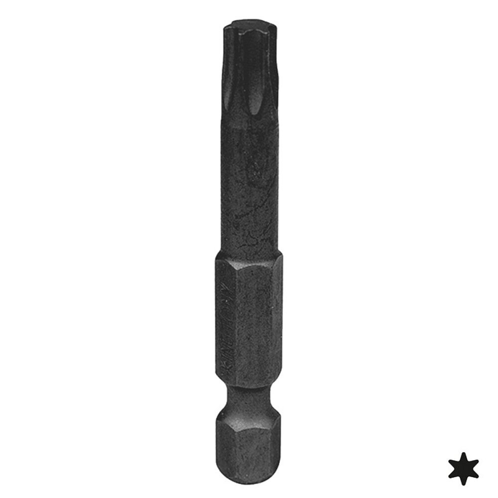 KING TONY (715040T) Вставка (бита) торцевая 1/4", L = 50 мм, TORX, T40, для шуруповерта