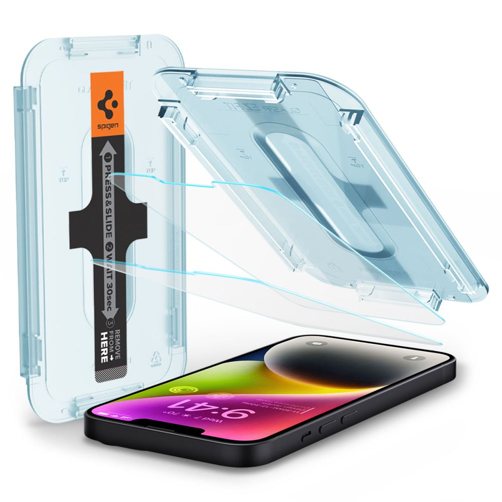 Стекло Spigen GLAS.TR ”EZ FIT” 2-PACK iPhone 13 / 13 PRO / 14 / 16Е