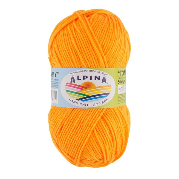Пряжа Alpina Tommy / уп.10 мот. по 50г, 138м, 008 оранжевый