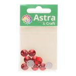 Хрустальные стразы пришивные круглые, красные 10мм, 10 штук Astra&Craft, РИ001НН10