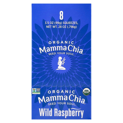 Mamma Chia, Organic Chia Squeeze, Vitality Snack, лесная малина, 8 порций, 99 г (3,5 унции)