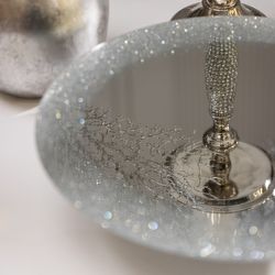 ТОРТОВНИЦА НА НОЖКЕ "SILVER MIRROR" 30*7 СМ